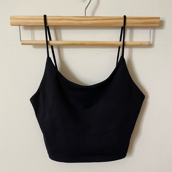 Tops - Black Cropped Workout Tank